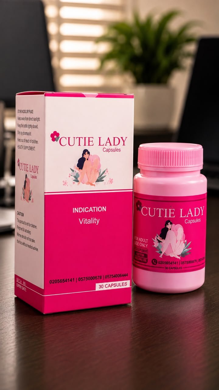 Cutie Lady Capsules bottle and box on display
